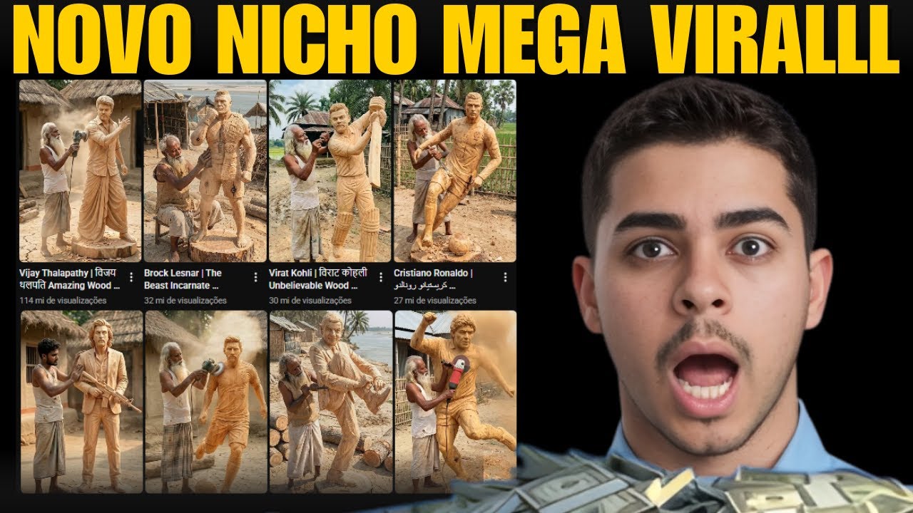 Te ensinando a como criar shorts de est&aacute;tua de madeira que est&aacute; viralizando e pagando em dolar