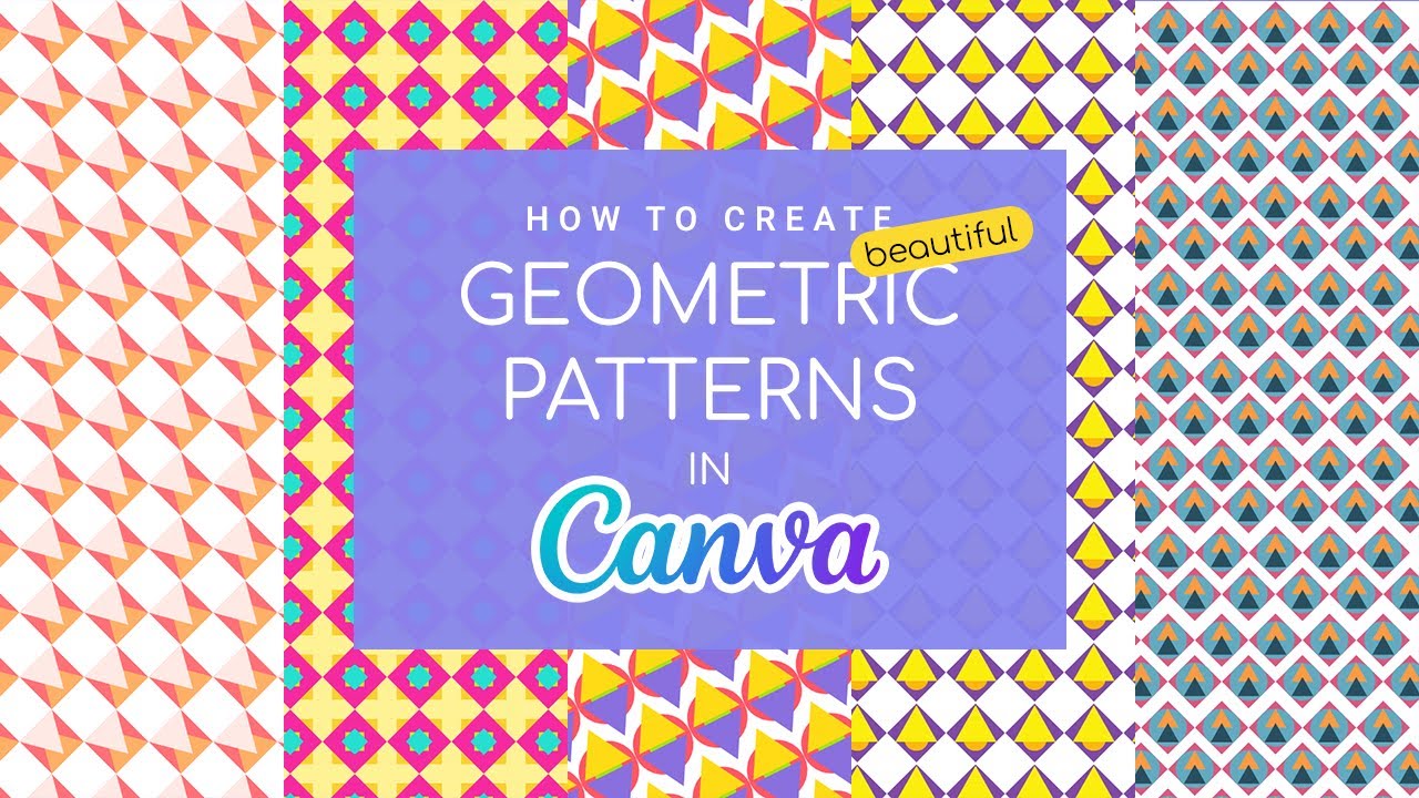 Create Beautiful Geometric Patterns in Canva Using Basic Shapes  | Canva Tutorial