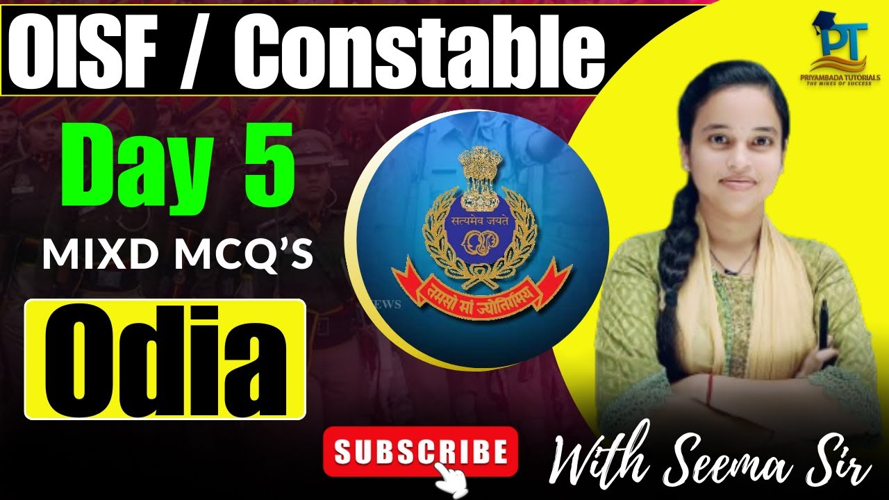 Odia for OISF-District police ||(TOP 20 MCQs) DAY-5|| With Seema Ma'am #oisf#OISF#districtconstable