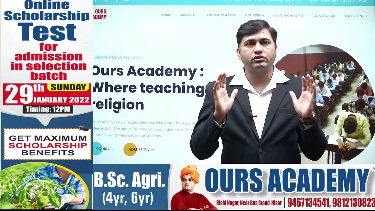 B.Sc. Agriculture Full Details By Er. Surender Poonia Director Ours Academy Hisar