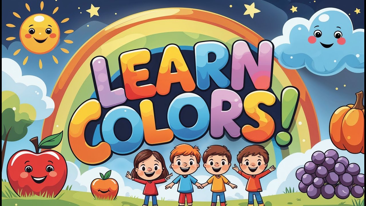 🎨 Learn Colors Song for Kids | Red, Blue, Yellow, Green, Orange & Purple