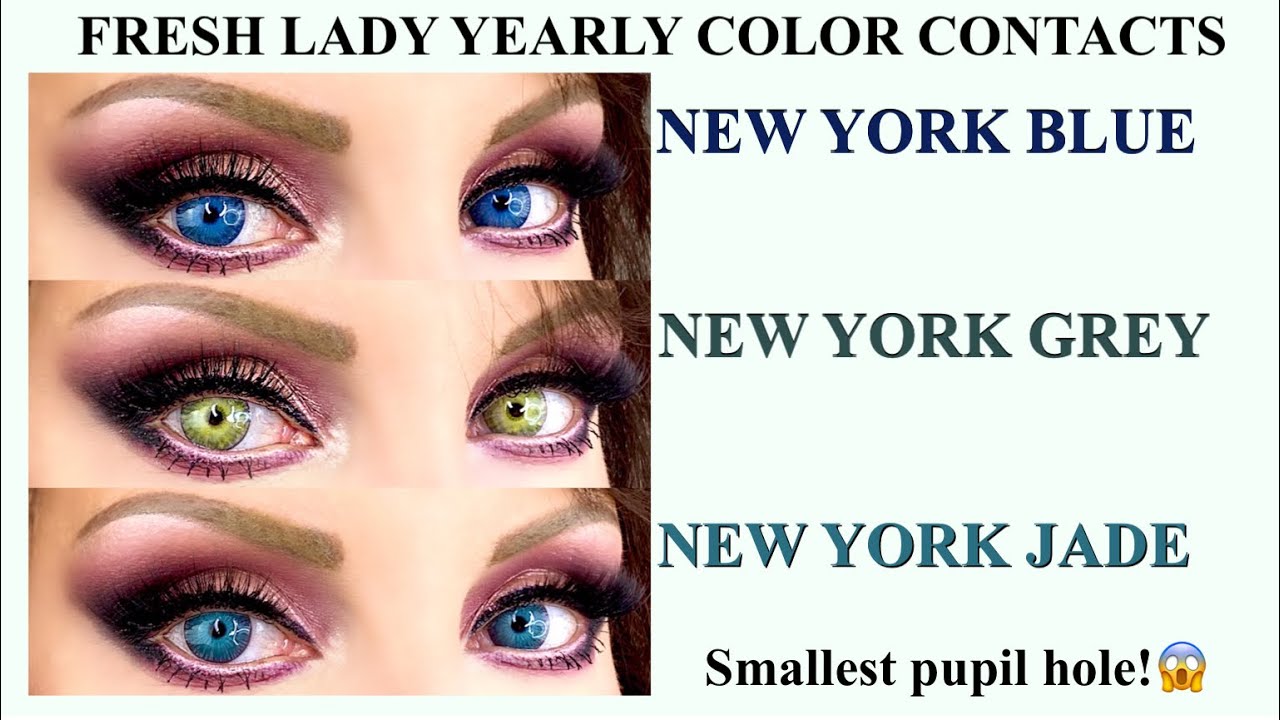 FRESHLADY NEW YORK JADE, BLUE AND GREY COLOR CONTACT LENSES