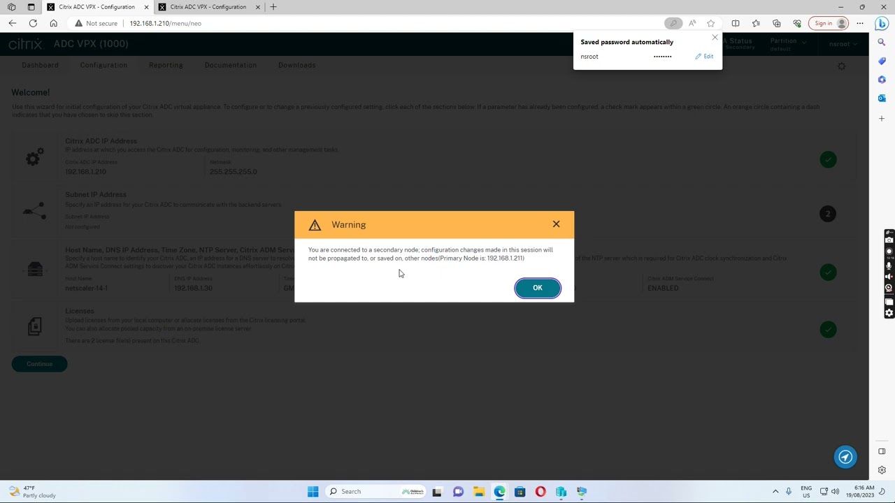Citrix - how to install citrix netscaler, configure high availability cluster and license it
