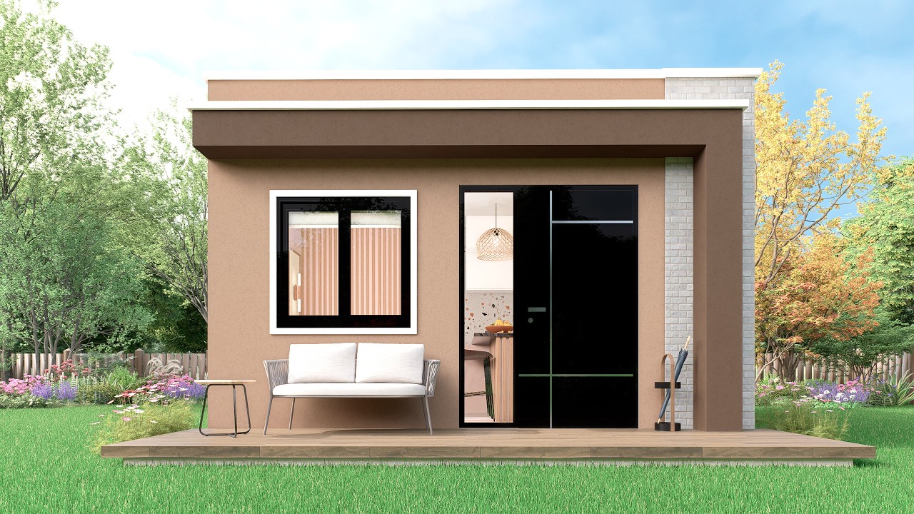 Casa peque&ntilde;a pero BONITA de 5x6 metros con 1 dormitorio | Casas econ&oacute;micas para RENTAR 🤩🏠