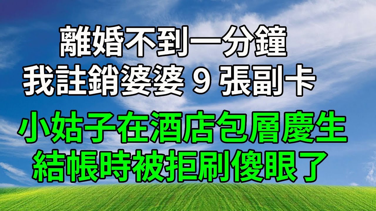 離婚不到一分鐘，我註銷婆婆 9 張副卡，小姑子在五星酒店包層慶生，結帳時被拒刷傻眼了！#生活經驗 #婆媳故事