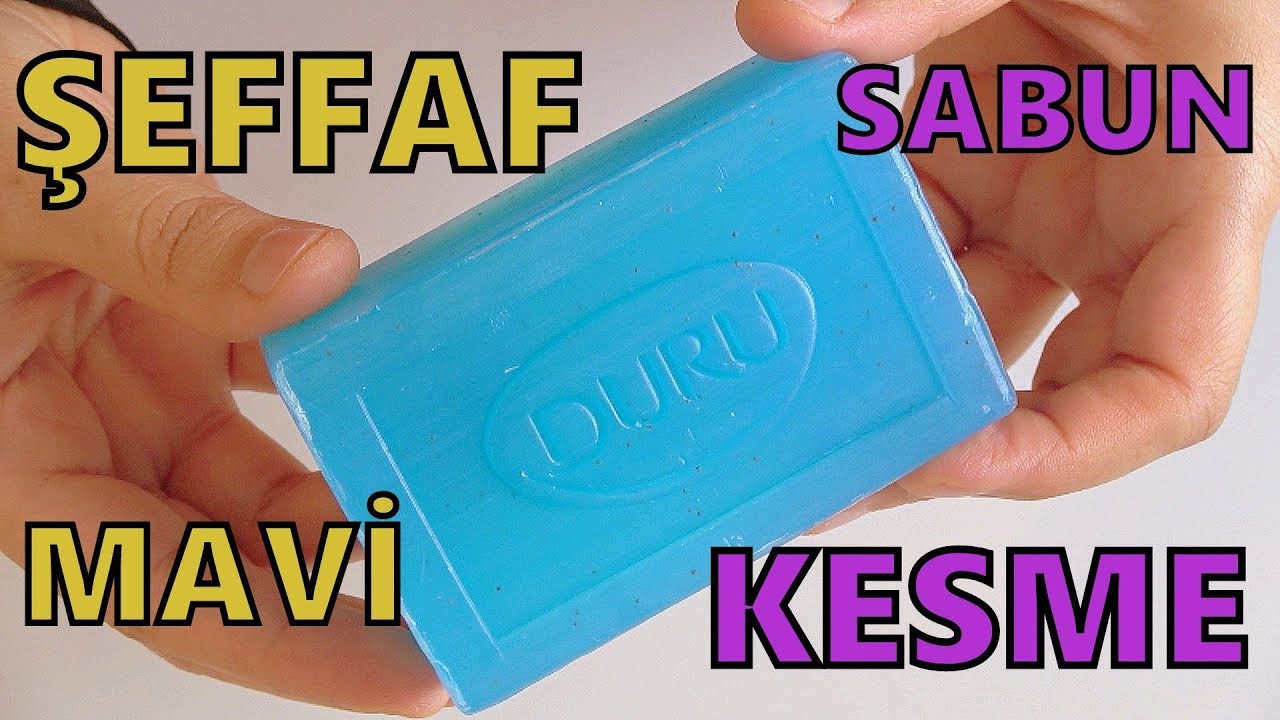 MAVİ DUŞ SABUNU KESME #5 - (Rahatlatıcı Sabun Kesme) - Şeffaf Sabun Kesme - ASMR Soap Cutting