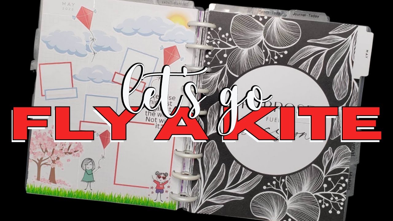 Kites, Clouds & Stick Girls🪁 | Plan with me May currently page | Happy Planner