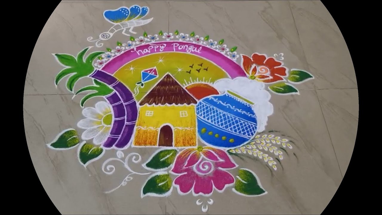 Pongal Special rangoli design with (5*3) dots|Sankranthi chukkala muggulu|Bhogi Special Rangoli