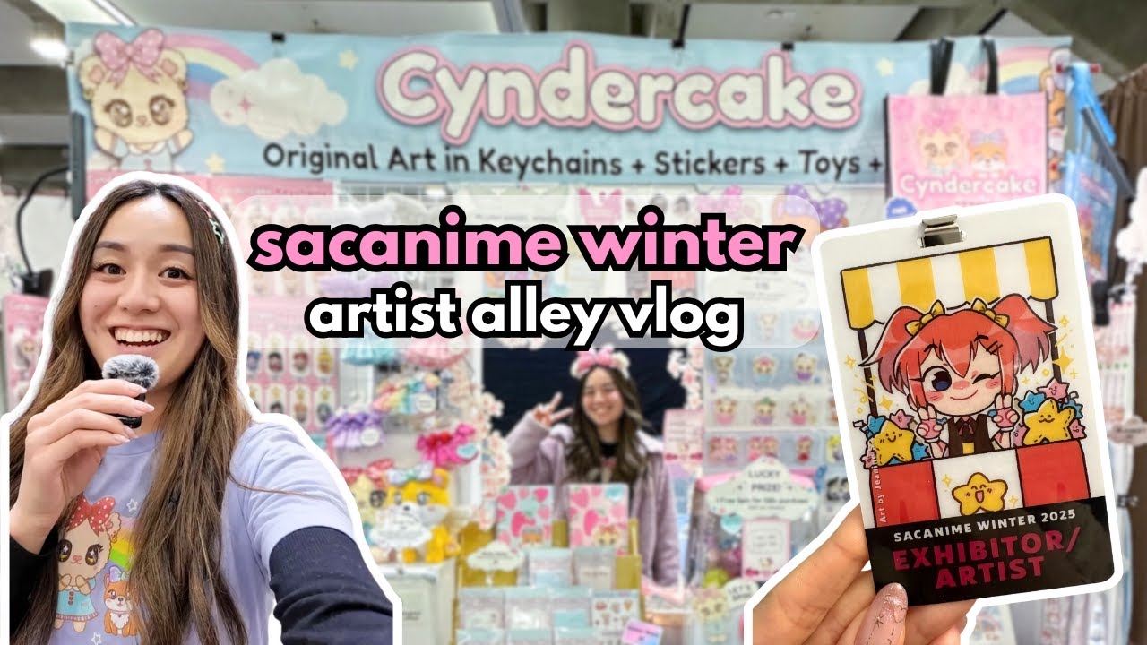 My First Con of the year!! SacAnime Winter 2025 Artist Alley Vlog