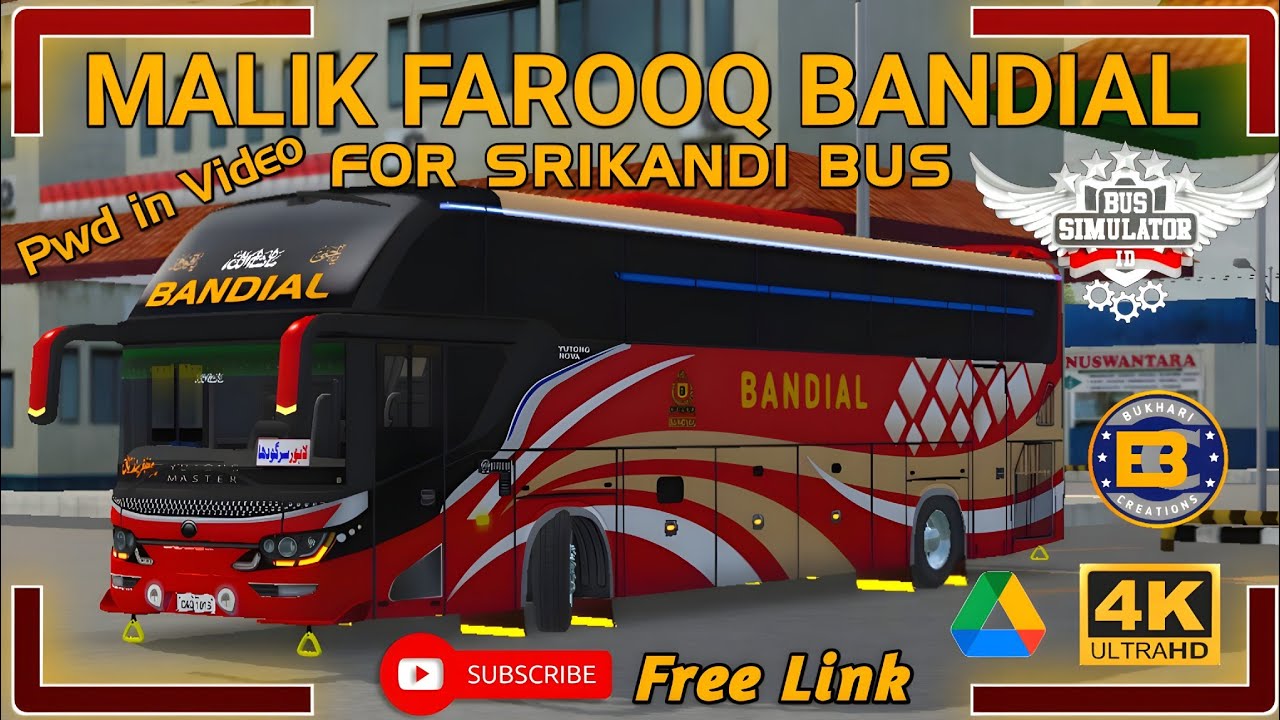 Malik Farooq Bandial New Nova Youtong Bus Livery|Srikandi Shd Full HD Livery BUSSID|Bukhari Creation