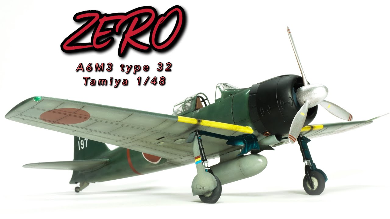 TAMIYA 1/48 Mitsubishi A6M3 Zero Fighter (HAMP) WWII Japanese Aircraft Model Build Step by Step Vlog