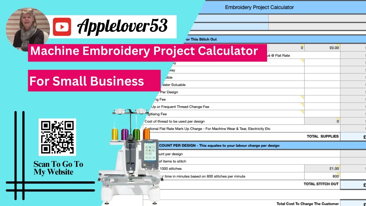 Embroidery Machine Project Calculator
