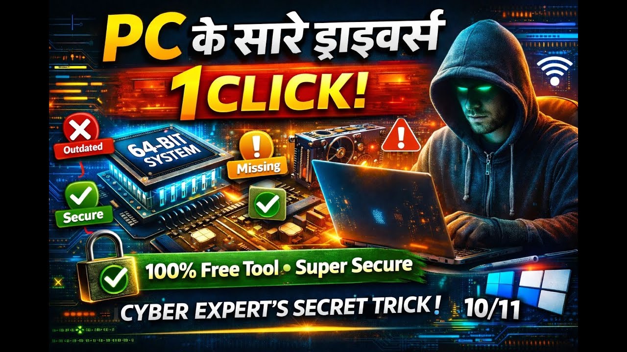 PC के Missing और Outdated Drivers 1 Click में Update करें | 100% Free Secure Tool | Win 10/11