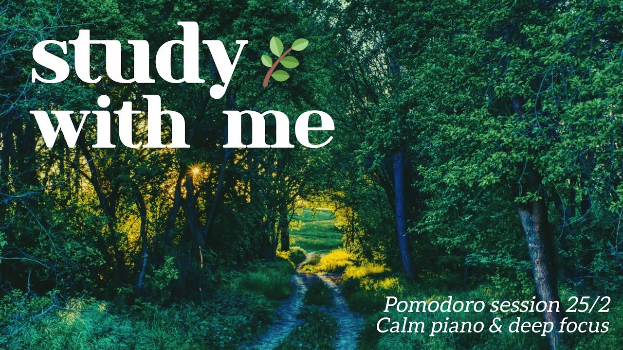  1 Hour Study With Me 🌿 | Calm Piano Music | Forest View | Deep Focus Pomodoro Timer | No Talking