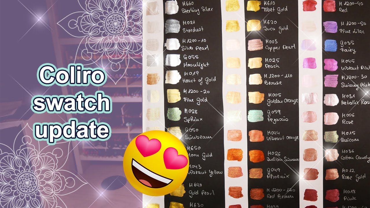 Update: Swatching a whole bag of Coliro / Finetec colours (As of July 26th, 2021) | Real time | ASMR
