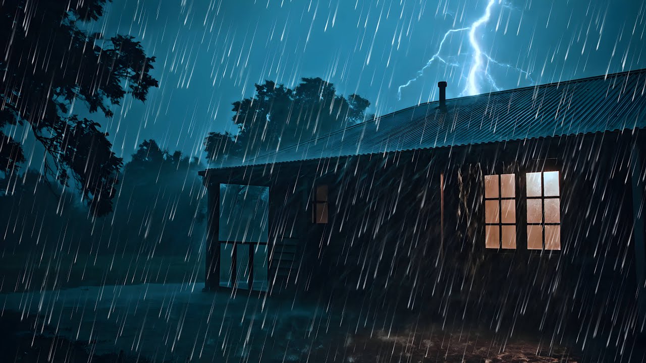 Fall Asleep FAST Tonight 😴 Heavy Rain & Loud Thunder on Tin Roof #64