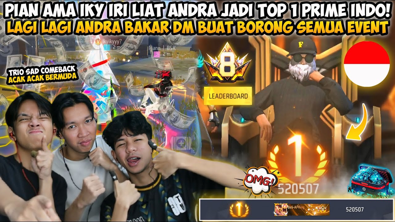PIAN AMA IKY IRI LIAT ANDRA JADI TOP 1 PRIME INDO! LAGI LAGI ANDRA BAKAR DM BUAT BORONG SEMUA EVENT😱