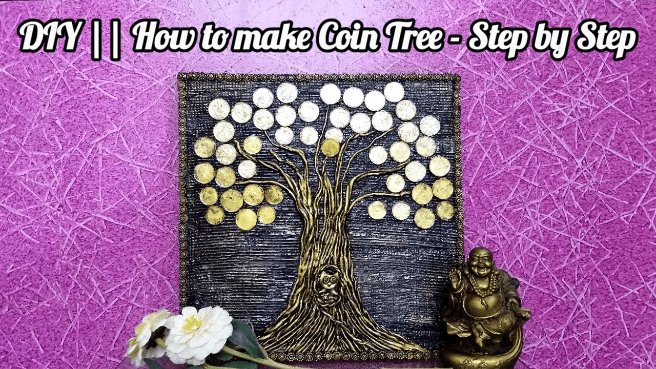 DIY Coin Craft Ideas | How to make Coin Tree | Mural Coin Tree | Modern Home Decor | Clay Mural