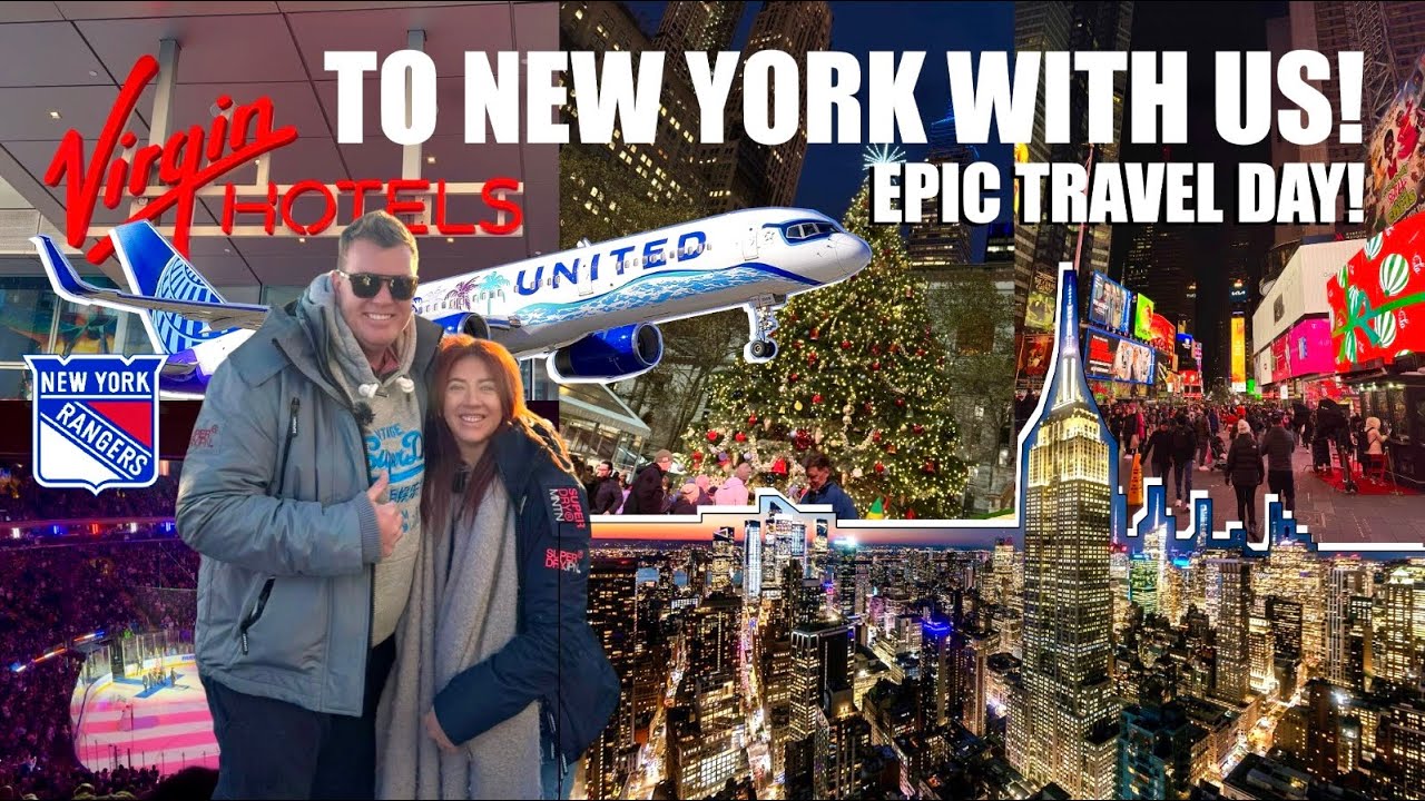 Epic NEW YORK Travel Day-Virgin Hotel, Empire State, Rangers Ice Hockey, Times Square & More 🇺🇸