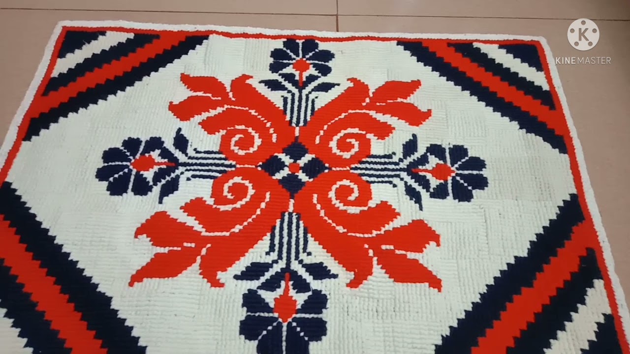 Very attractive  cross stich  design / আসন সেলাই / উলের সুতার কাজ /পাপোশ  ডিজাইন /Cross   design