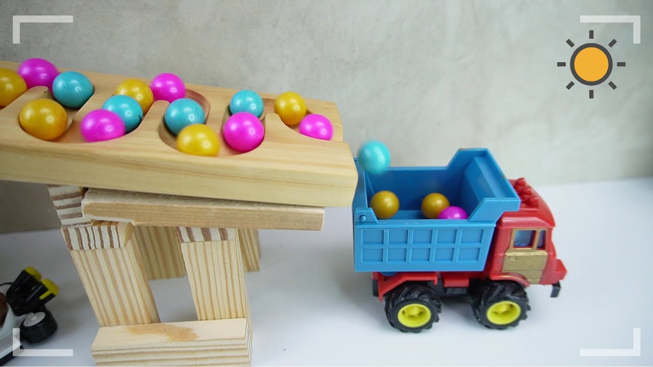 Satisfying Marble Run Slide ☆With Makita Truck, Dump Truck, Garbage Truck 