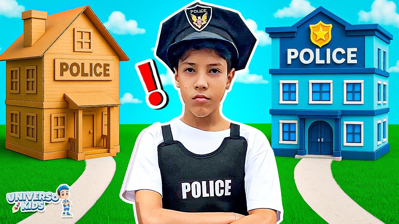 Henrique em Aventuras na Prisão de Papelão e Policial para Crianças | PRISON CARDBOARD