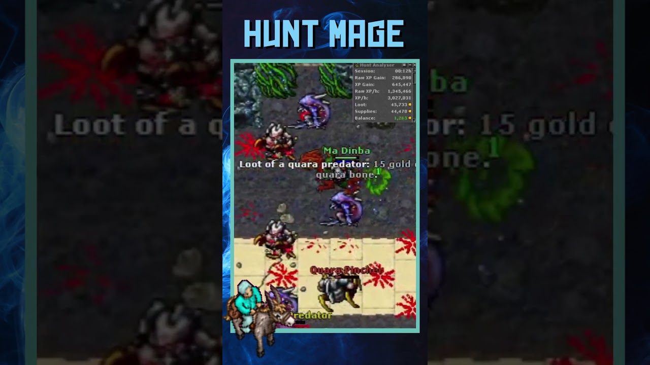 💥 Do 100 ao 150 Muito R&aacute;pido! Melhor hunt para Mage 100+! #tibia #games #mage