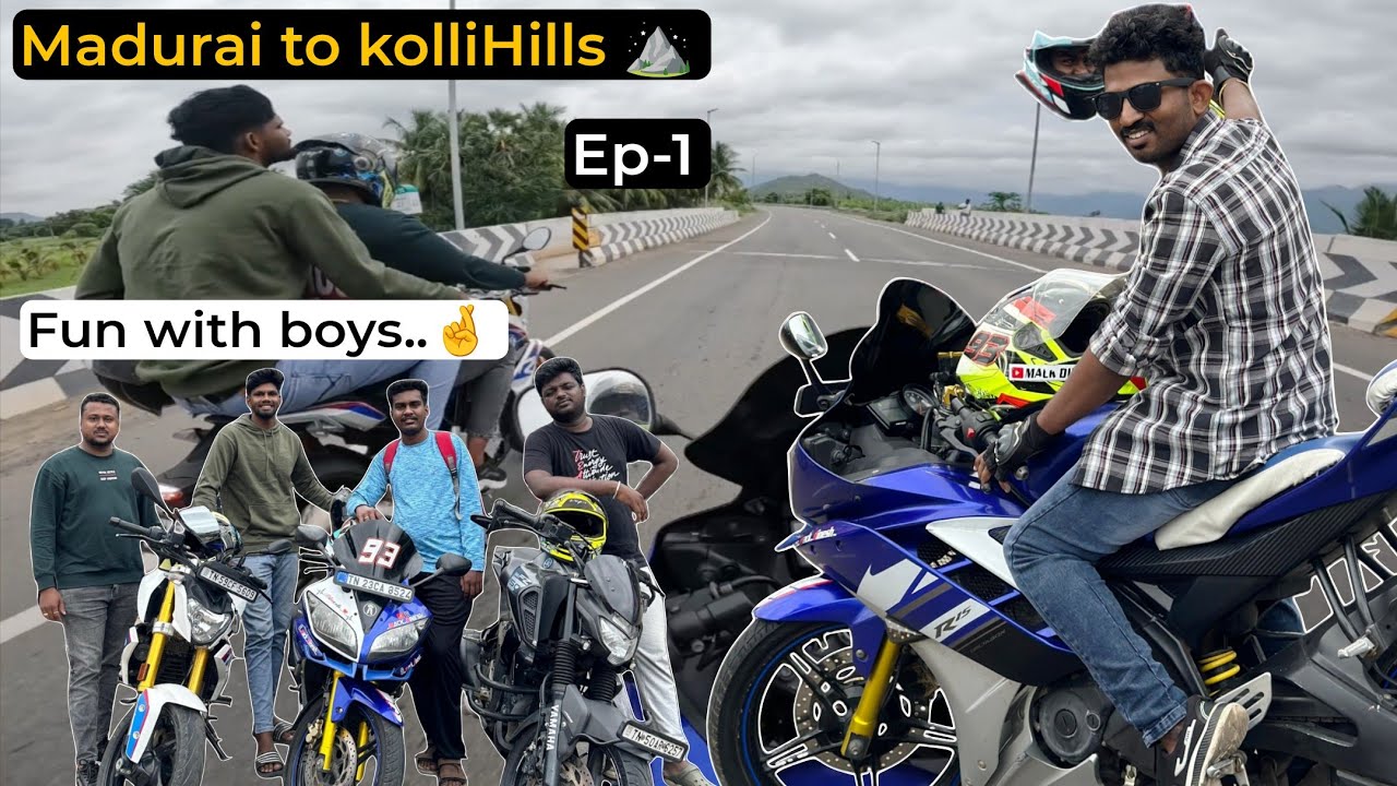 EP-1| Madurai to kolli Hills 🏍️| must visit place in TN | Fun with boys #kollihills34hairpinbend 