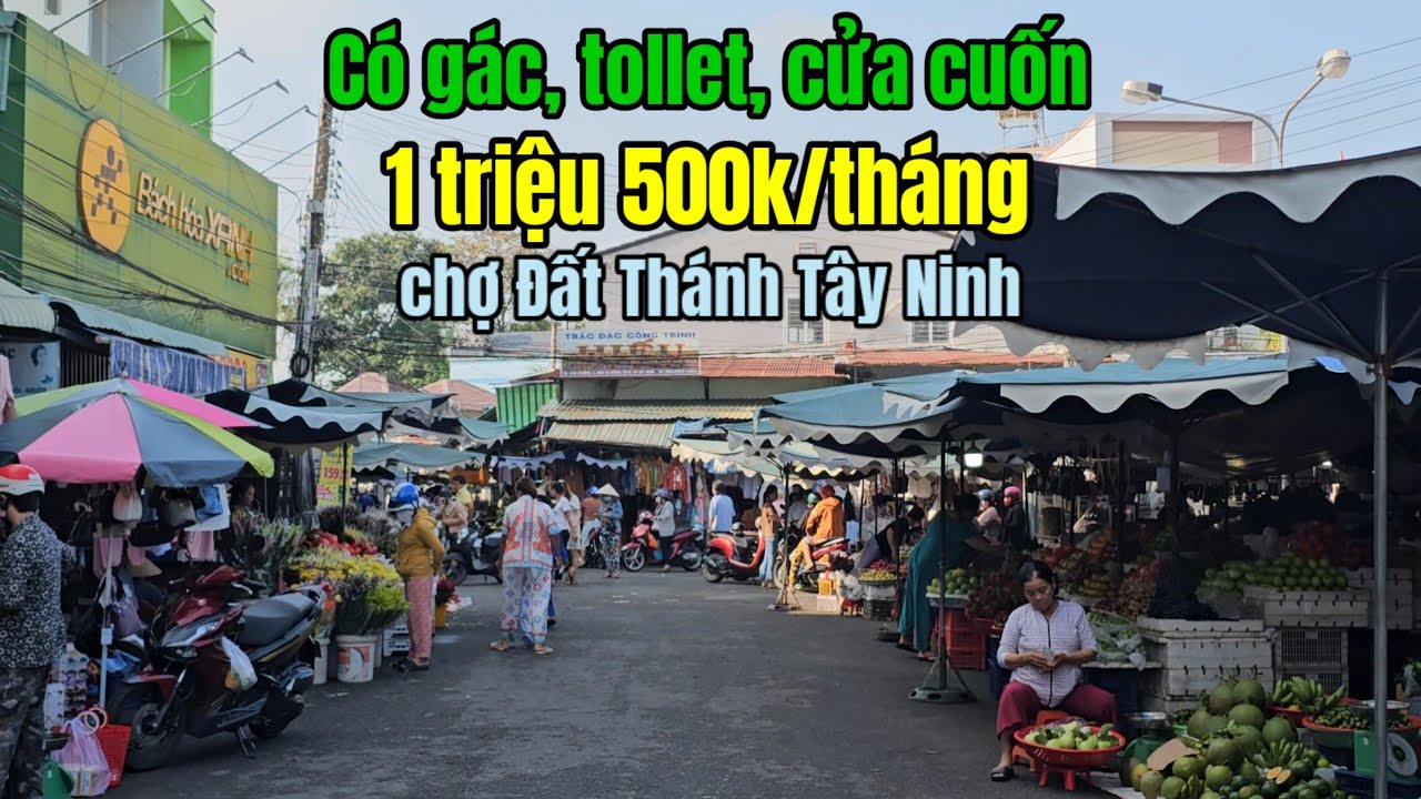 Ki ốt nhà cho thuê 1tr5/th trong chợ Đất Thánh phường 3 Tp Tây Ninh bán tạp hóa Spa mỹ phẩm trái cây