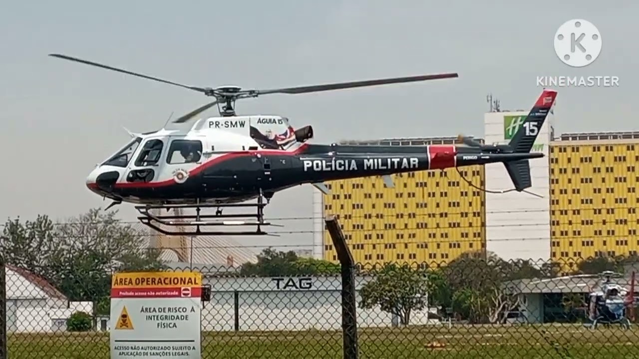 Helicópteros Pousando e Decolando no Campo de Marte em São Paulo (SBMT)