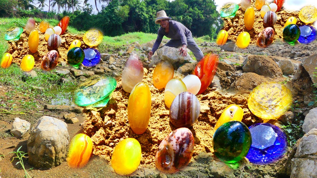 Great gem mining process. I found the perfect colored crystals underground.