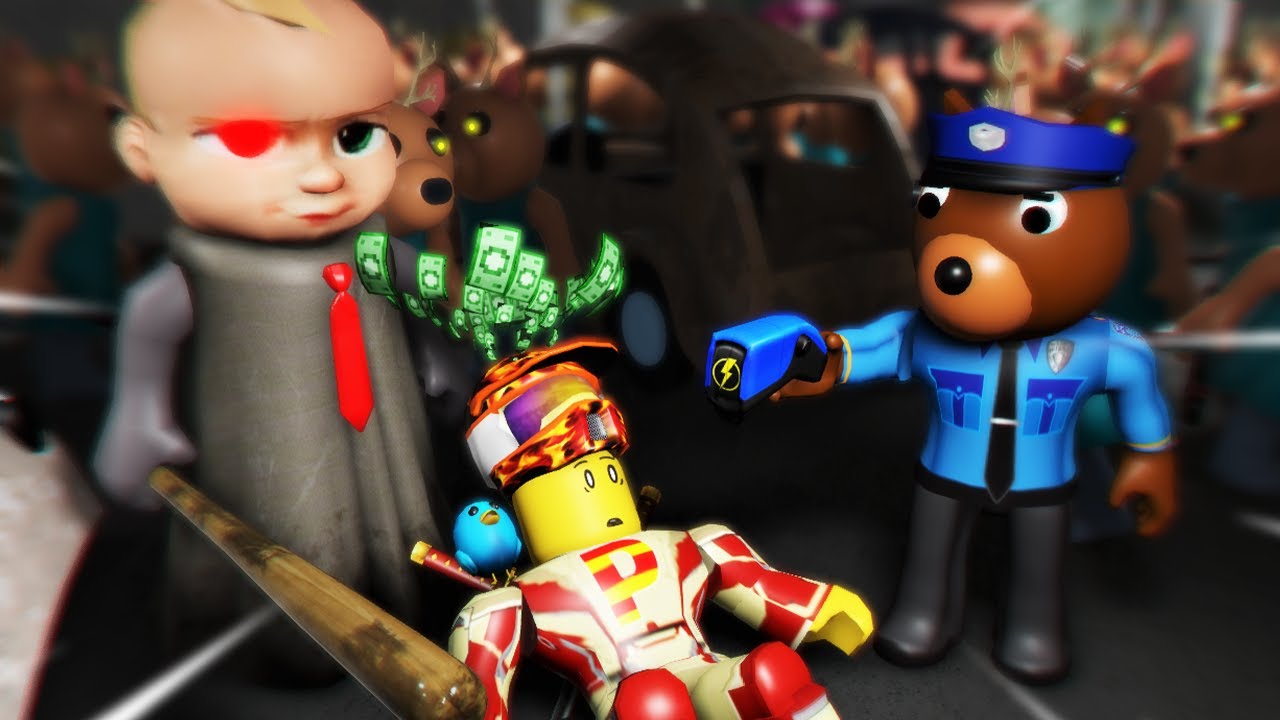 ROBLOX PIGGY 100 PLAYERS. but it's Store... ft. Boss Baby