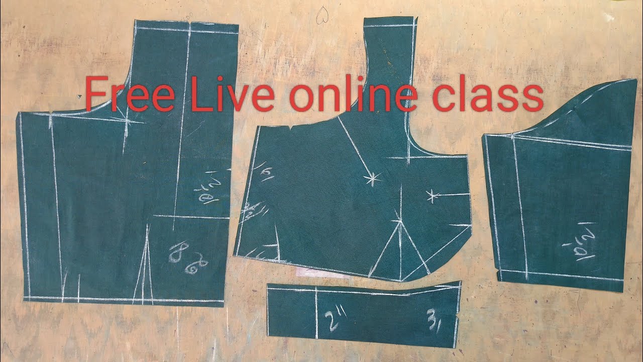 Live free online class 2/ 36 Size parfect blouse cutting and stitching/how to blouse cutting 