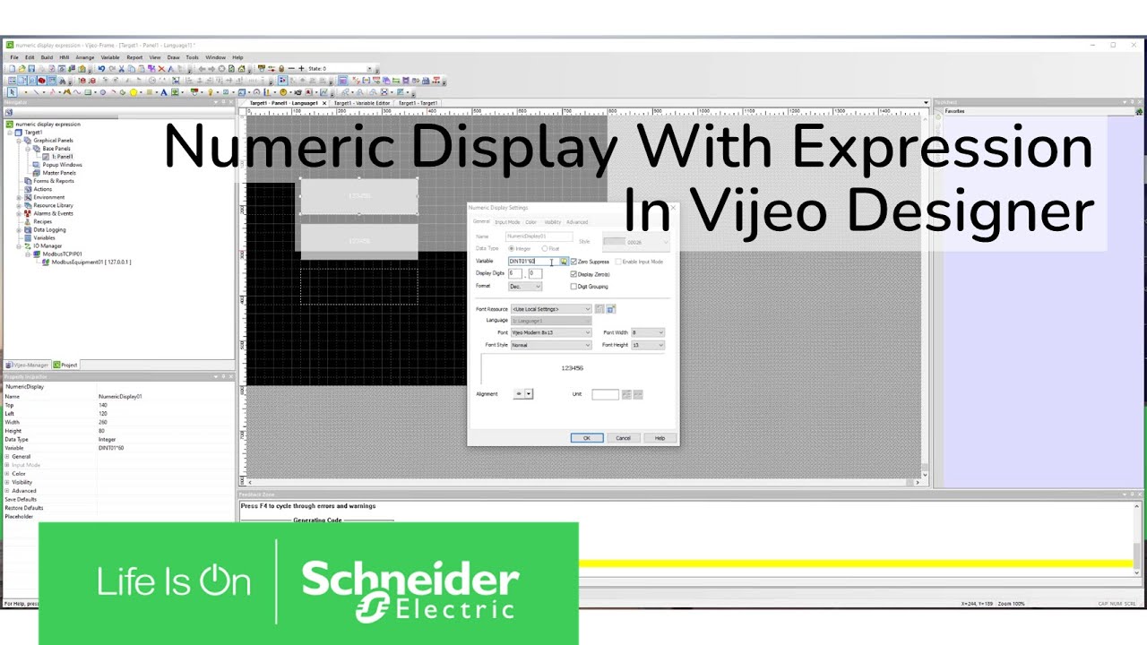 How to Create a Numeric Display with an Expression Also Have Input in Vijeo Designer