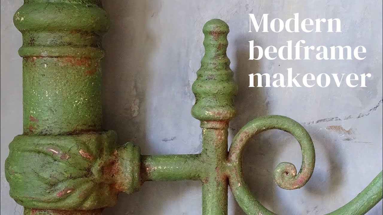 How to paint a metal bed frame, create age and patina, using only chalk paint