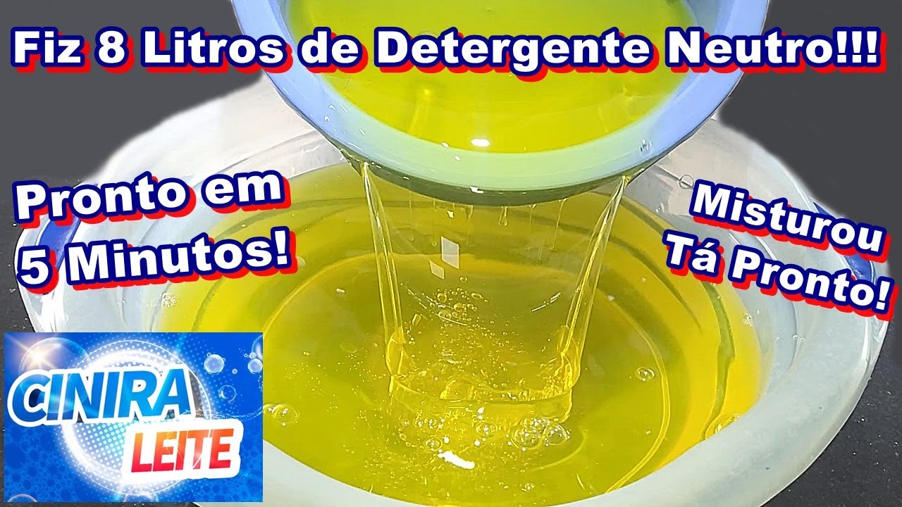 FAÇA 8 LITROS DE DETERGENTE NEUTRO SEM SODA!!!