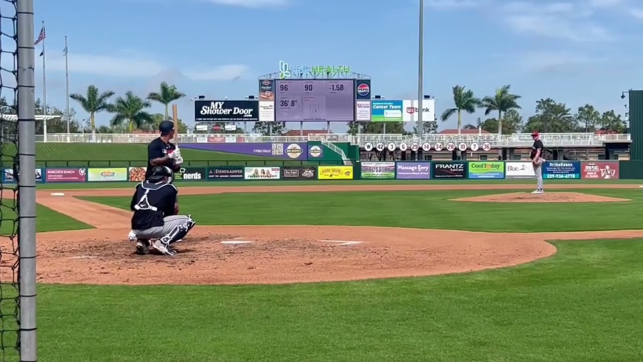 Jose Miranda vs. Louis Varland Live Batting Practice with Minnesota Twins (2025 MLB Spring Training)