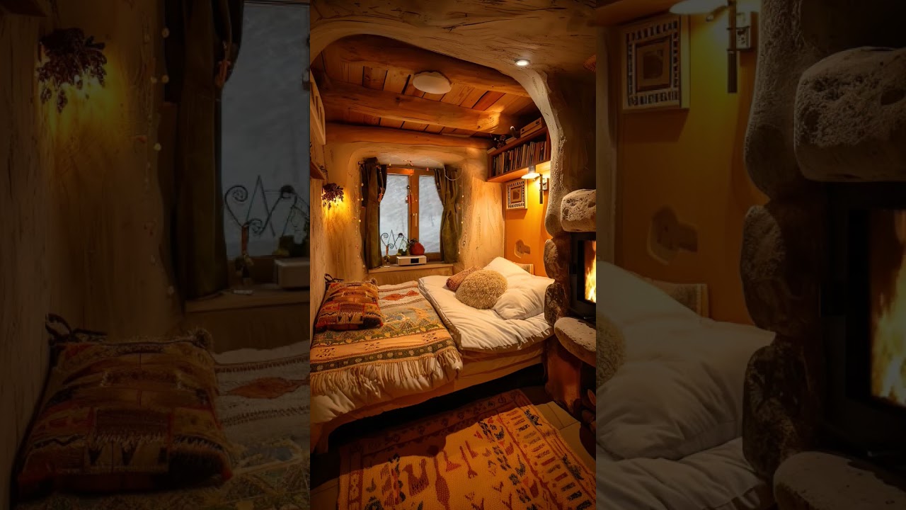 Snowy Night, Warm Inside A Cozy Winter Retreat #SnowyNight #WarmInside #WinterRetreat