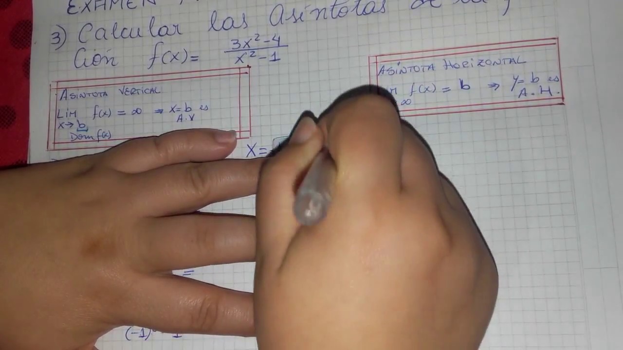 Calculo de las asintotas de una funcion. Examen CBC-UBA