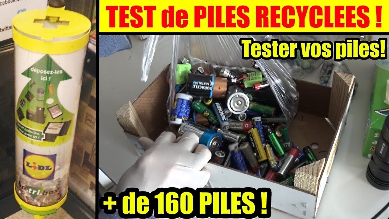 Test de piles gratuites recyclées ! jetées ! tester vos piles avant de les recycler !
