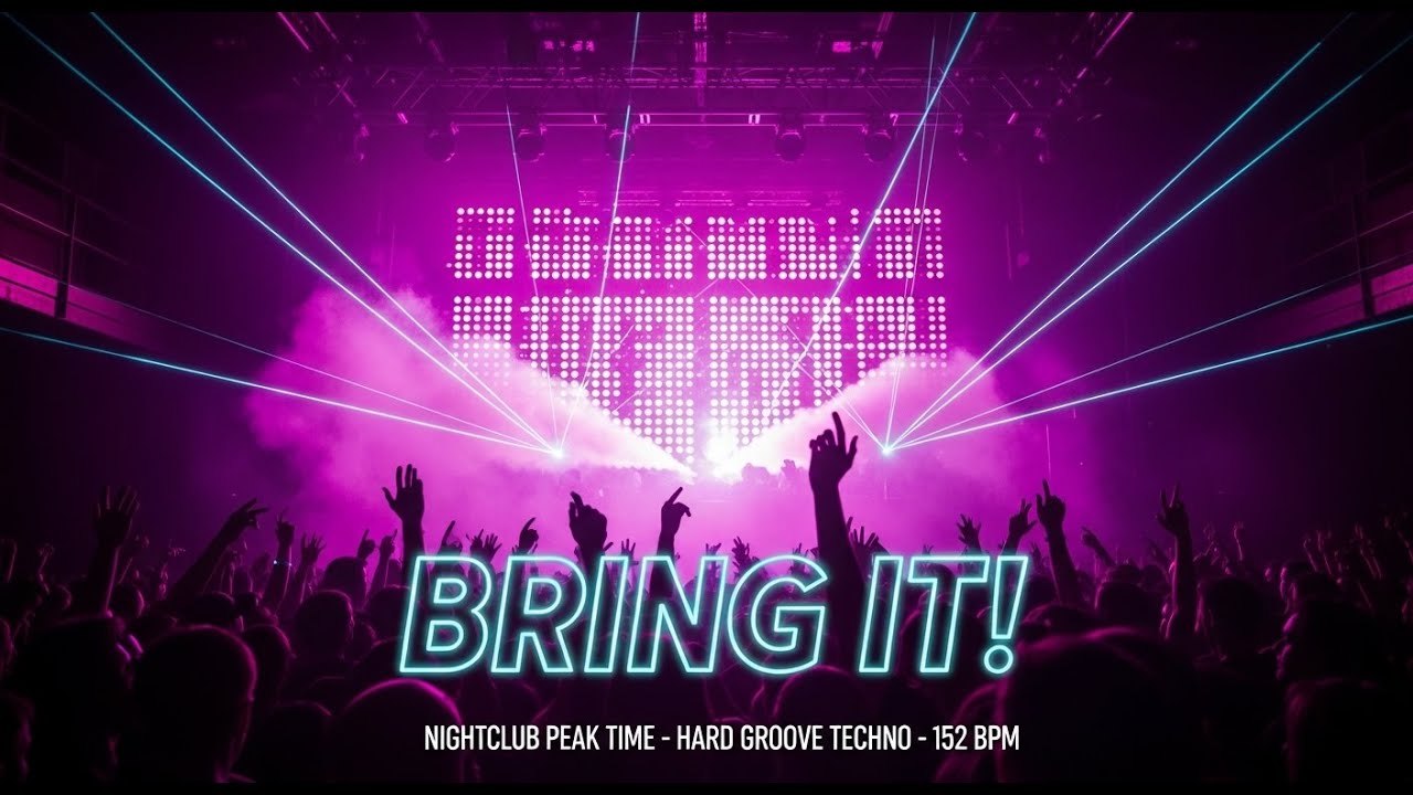 BRING IT! 🔥 Hard Groove Techno 152 BPM  Nightclub Peak Time Nonstop Workout Energy