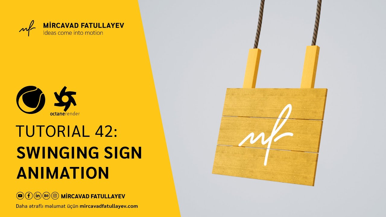 Swinging Sign Animation  - Cinema 4D Tutorial