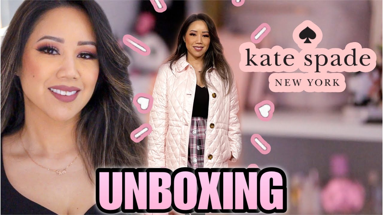 KATE SPADE QUILTED COAT (LIGHT PINK) UNBOXING & REVIEW - PINK KATE SPADE QUILTED COAT TRY ON