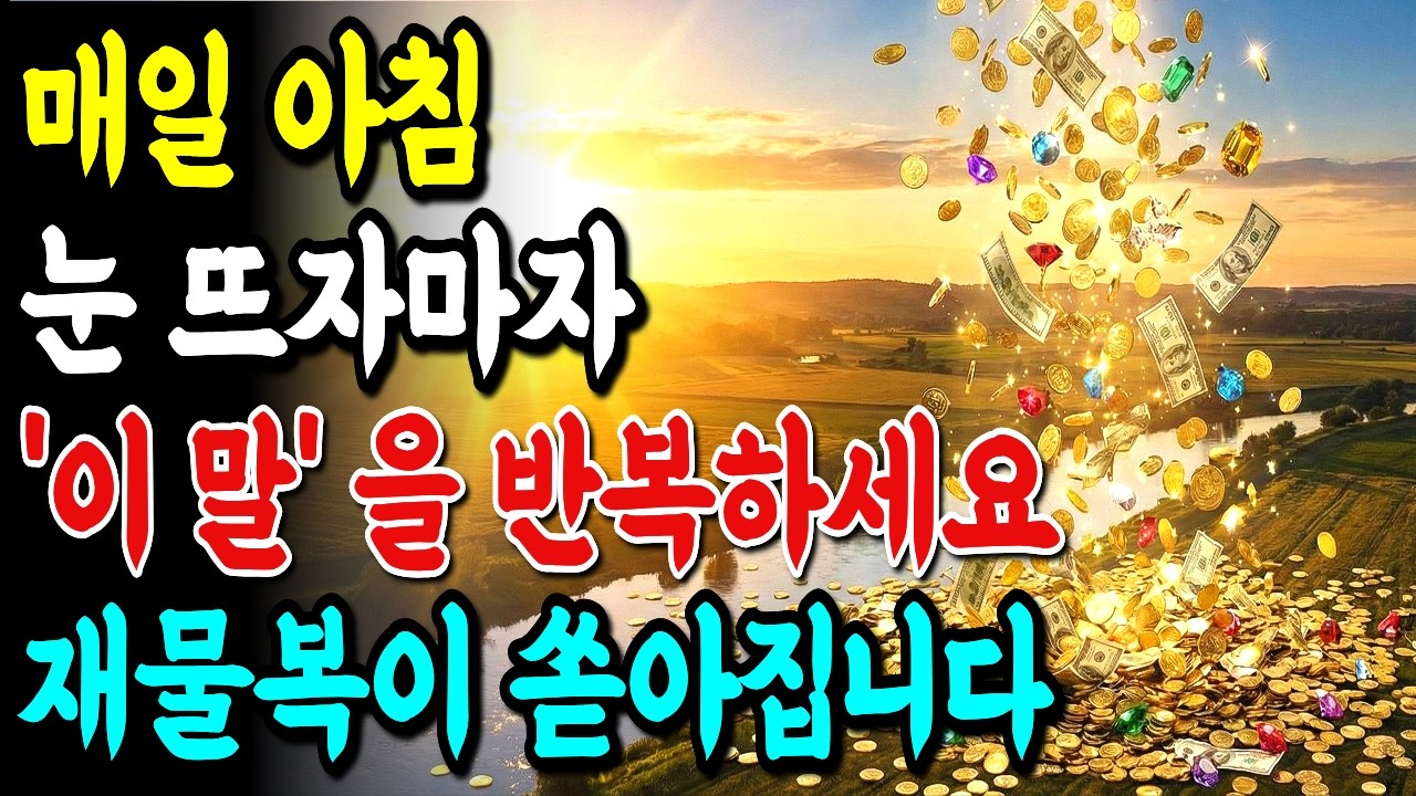 아침에 눈뜨자마자 '이 말'만 반복하세요! 재물복이 기적처럼 열립니다.