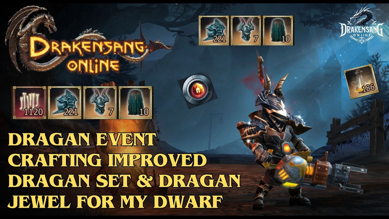 Drakensang Online &ndash; Создание улучшенного комплекта Драгана и Драганского самоцвета для моего гном...