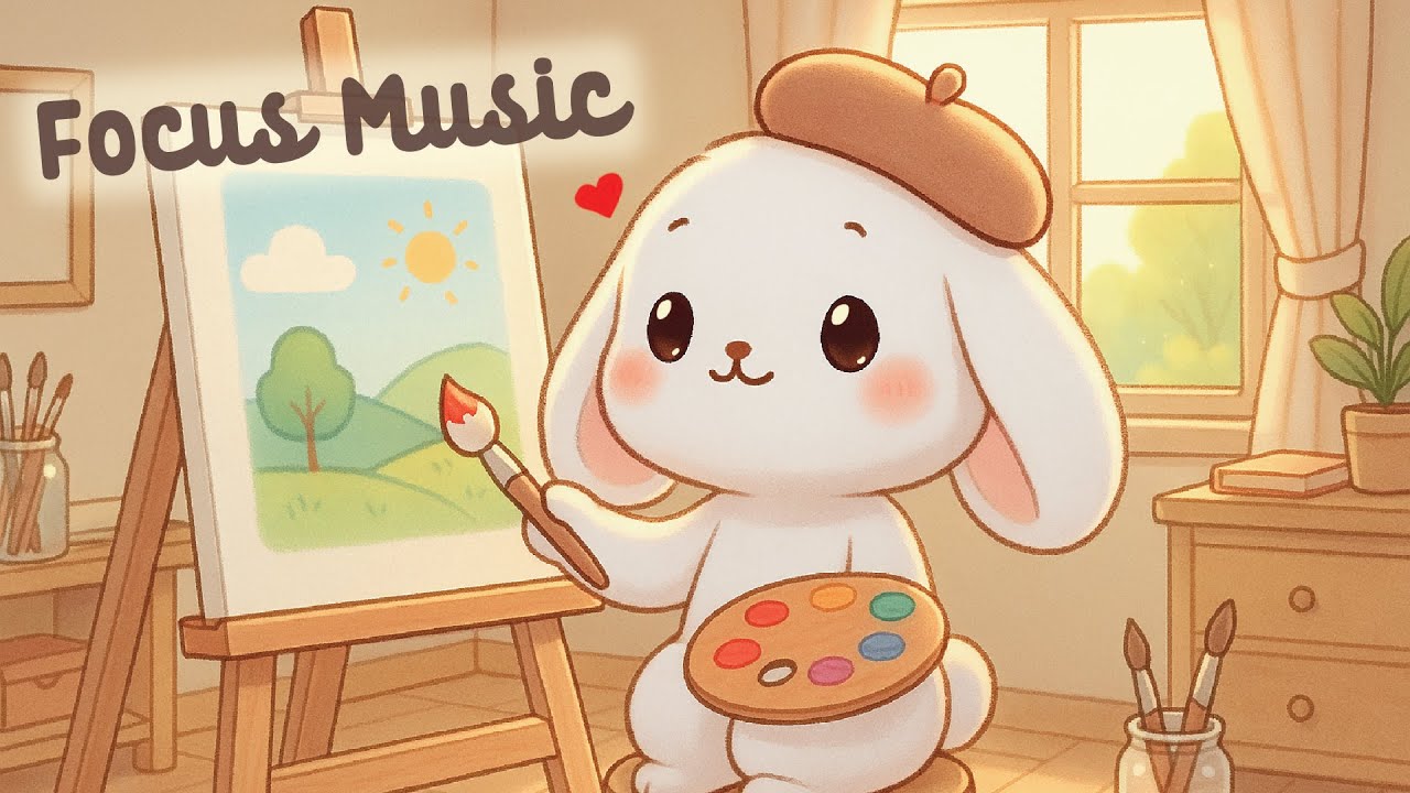 Focus Lofi Bunny 🎨🐇 4 Hour Happy Lofi Cute Song 🍀 Relaxing music ✨ [Lofi Hip Hop]