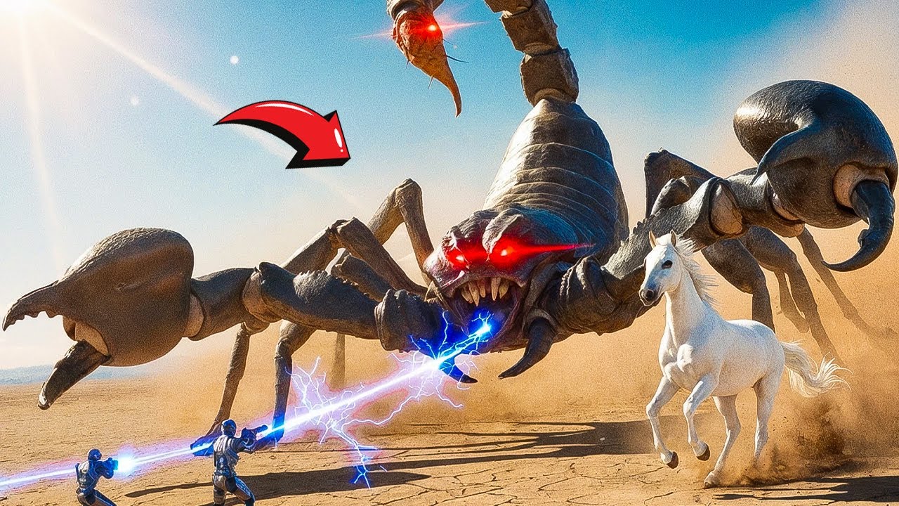 Cyborg Rescue Team Fights GIANT SCORPION to Save the Wild Horse 🦂🐎