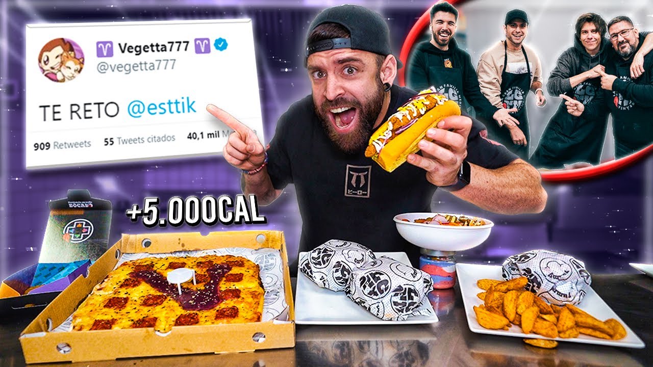 VEGETTA777, RUBIUS y WILLYREX ME RETAN a COMERME su MEN&Uacute; ENTERO en TIEMPO R&Eacute;CORD 🍔