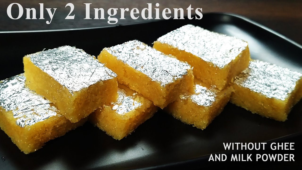No Milk Powder, No Ghee, No Sugar syrup, only 2 ingredients Barfi Dessert | Confectionery Shop Style