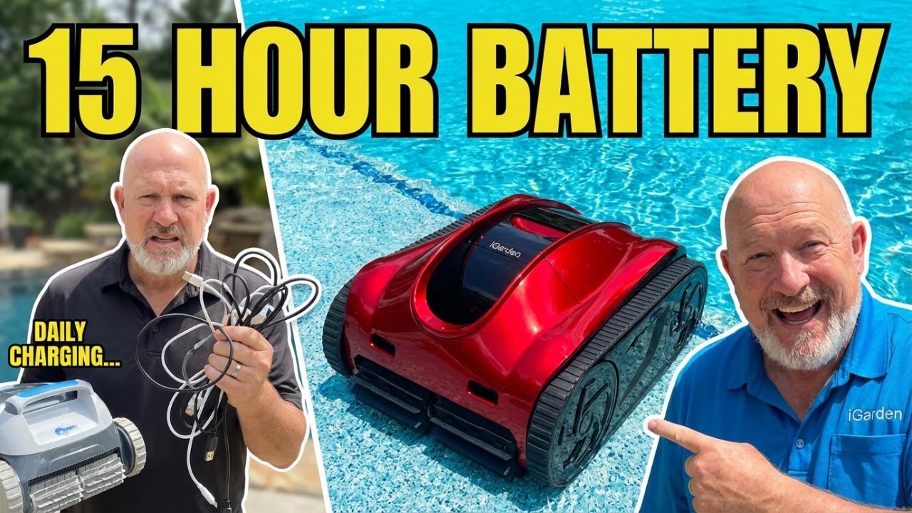 iGarden K Pro 150 Robotic Pool Cleaner Review: 15 Hour Battery (No More Charging Every Day)